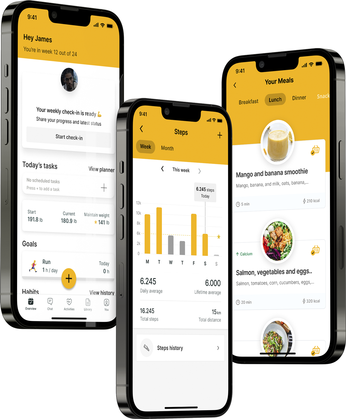 A mockup of the coaching app showcasing the features.